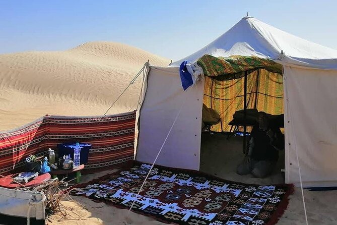 2 days tour to Douz & Ksar Ghilan oasis. and an overnight in the sahara under bedouin tent .. Dinner in the camp, Private Jeep - with english speaking guide. - Price and Logistics: What $234.06 Covers